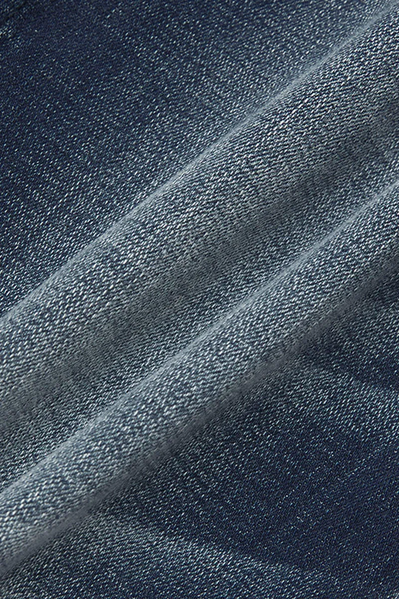 Pocket Detail Roll Hem Mid Waist Capri Jeans