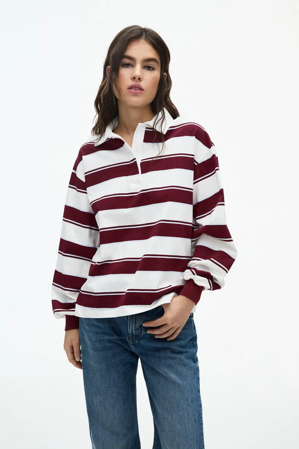 Camiseta manga larga cuello polo