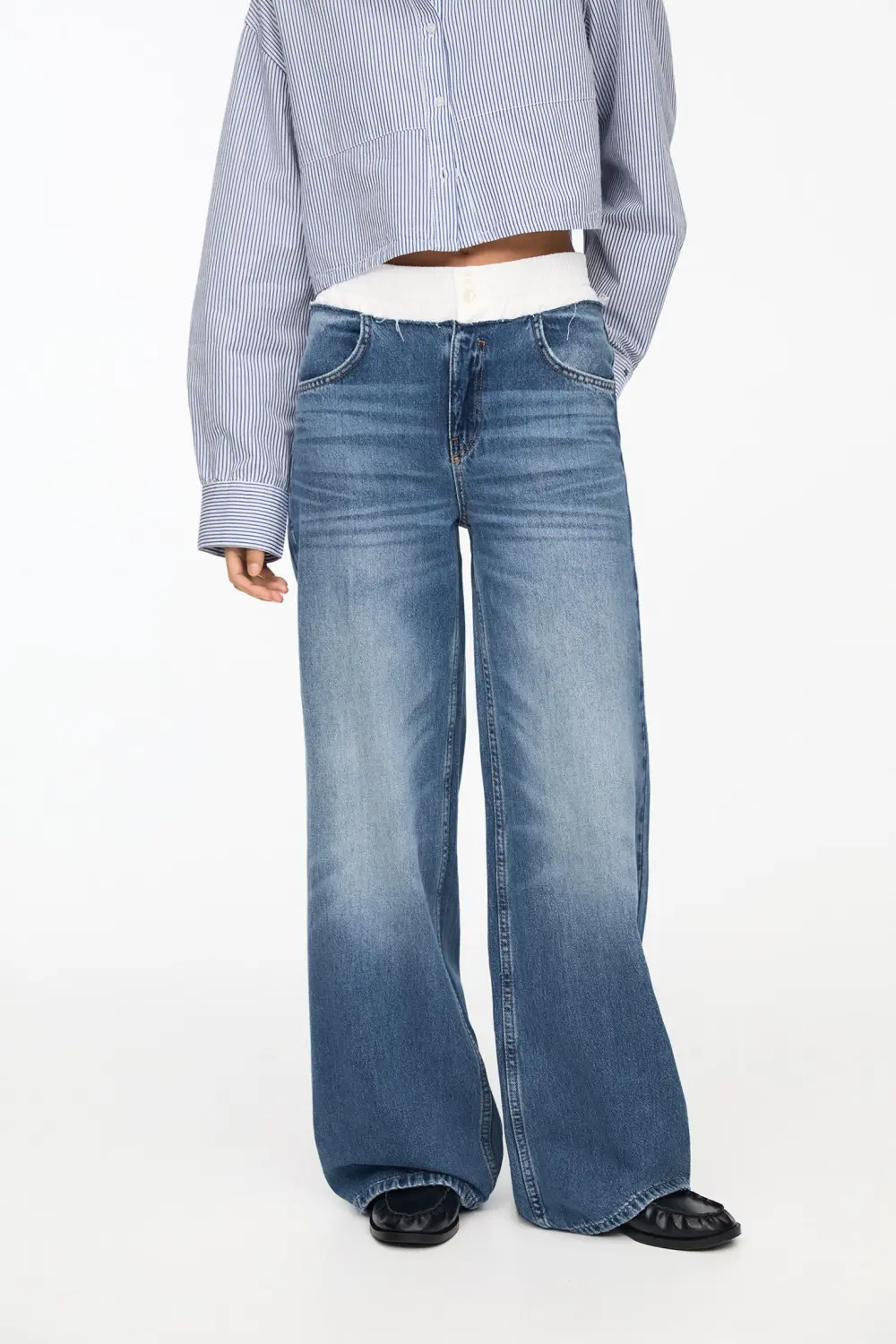 Jeans baggy cintura bóxer