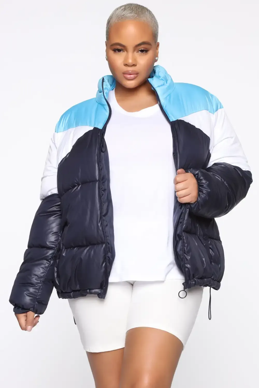 Rain Won't Stop Me Puffer Jacket - Blue/combo