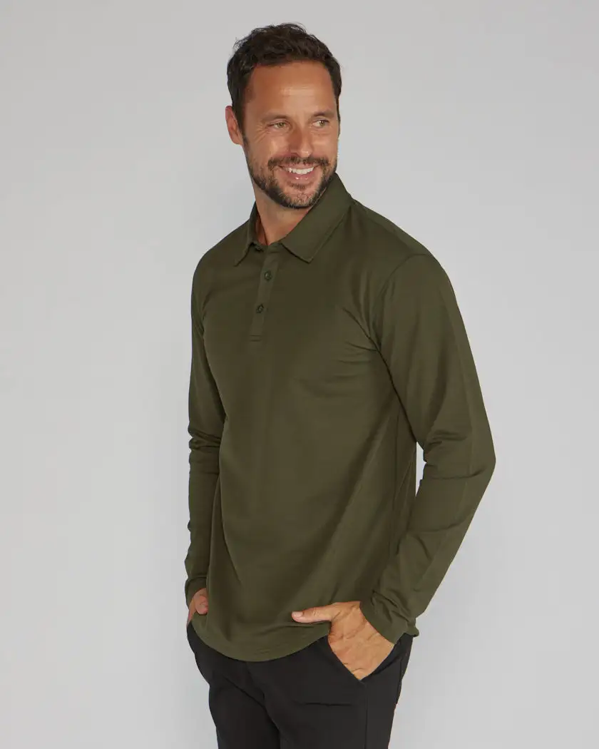Drop-Cut Long Sleeve: Lux Polo