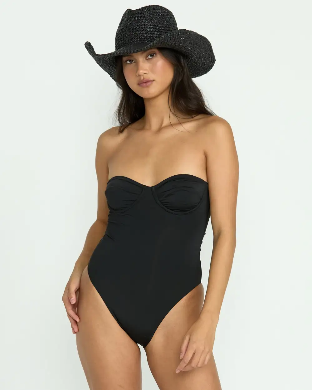 Sol Searcher Hailey One-Piece Swimsuit - Black Pebble