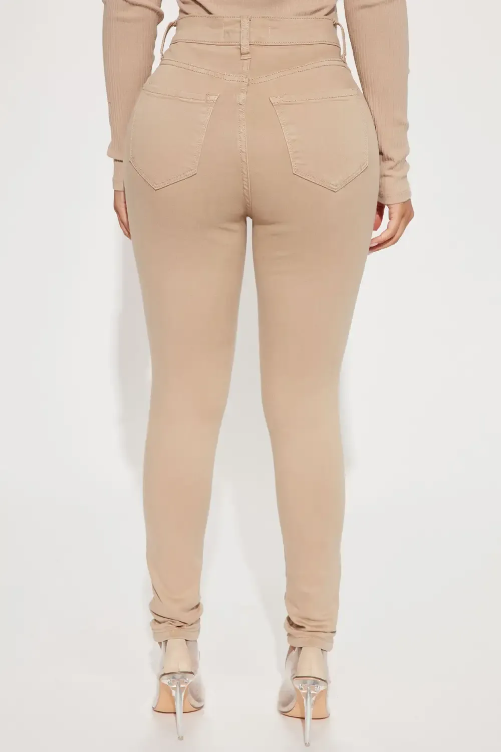 Petite Classic High Waist Skinny Jeans - Khaki