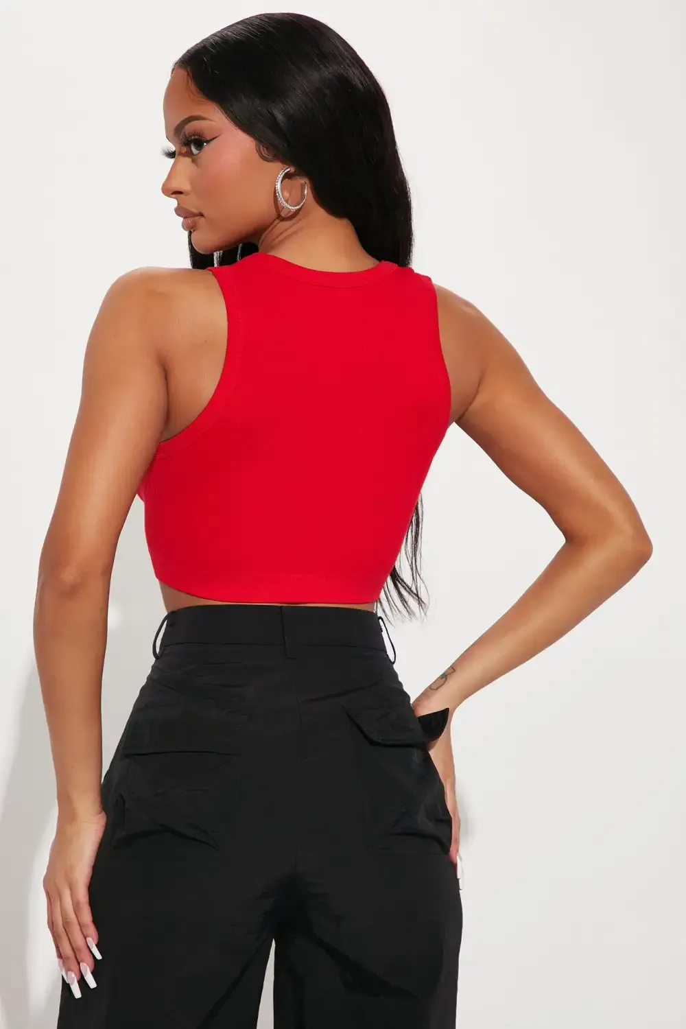 Jackie Seamless Crop Top - Red