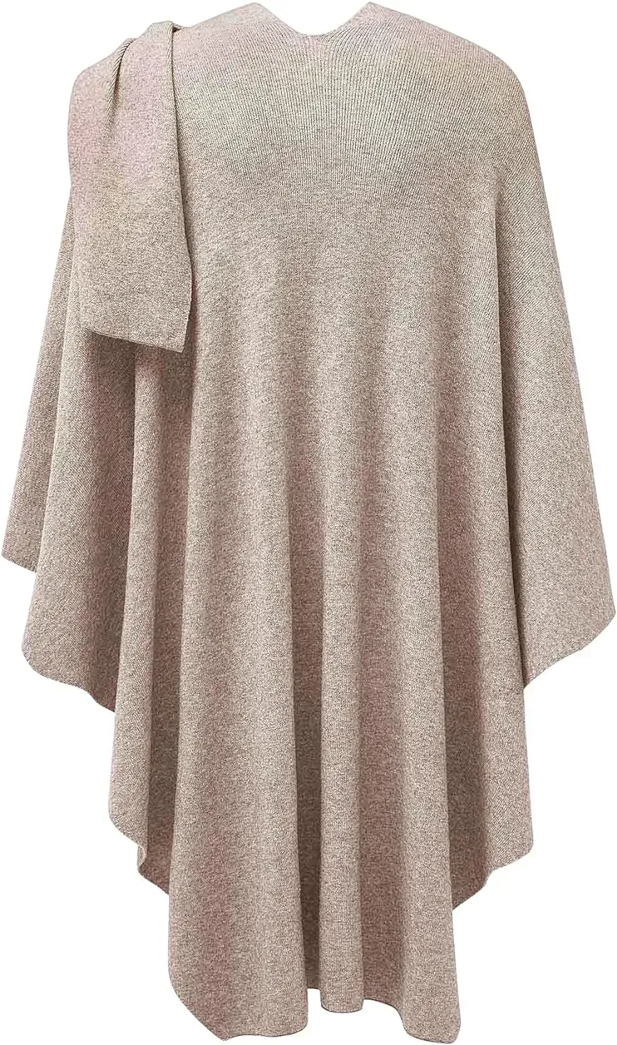 Womens Large Cross Front Poncho Sweater Wrap Topper Knitted Elegant Shawls Cape for Fall Winter