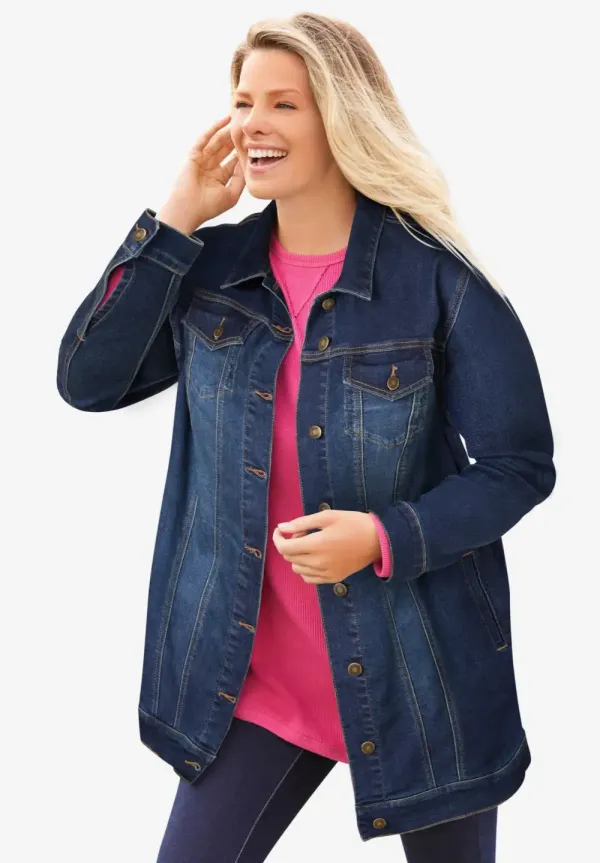 Long Stretch Denim Jacket