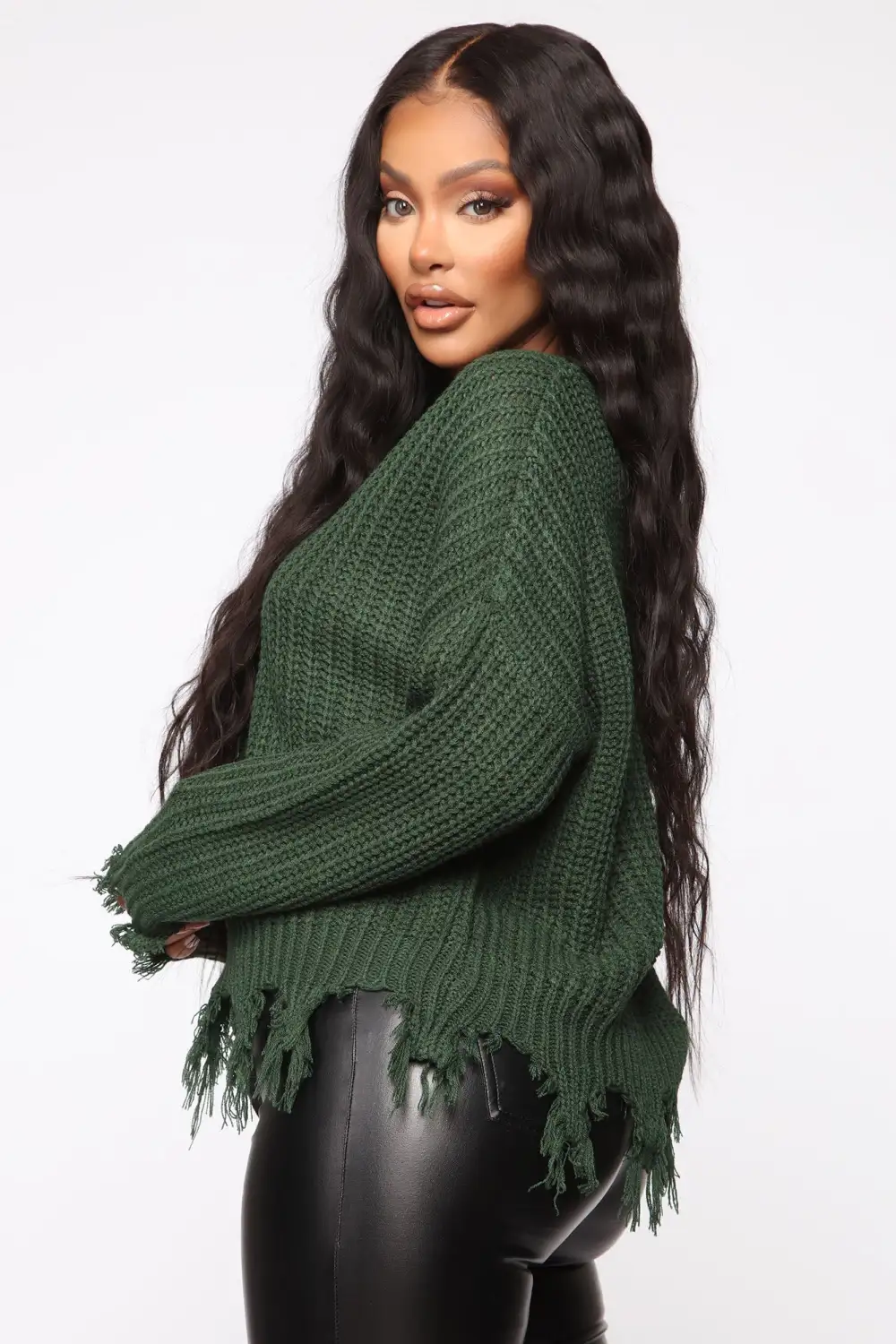 Always Distressing Me Out Sweater - Green