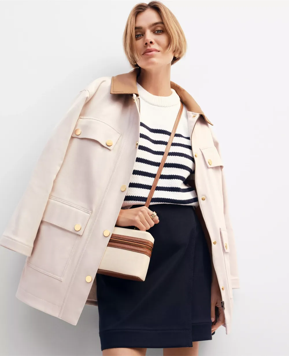 Weekend Collection Faux Leather Collared Jacket