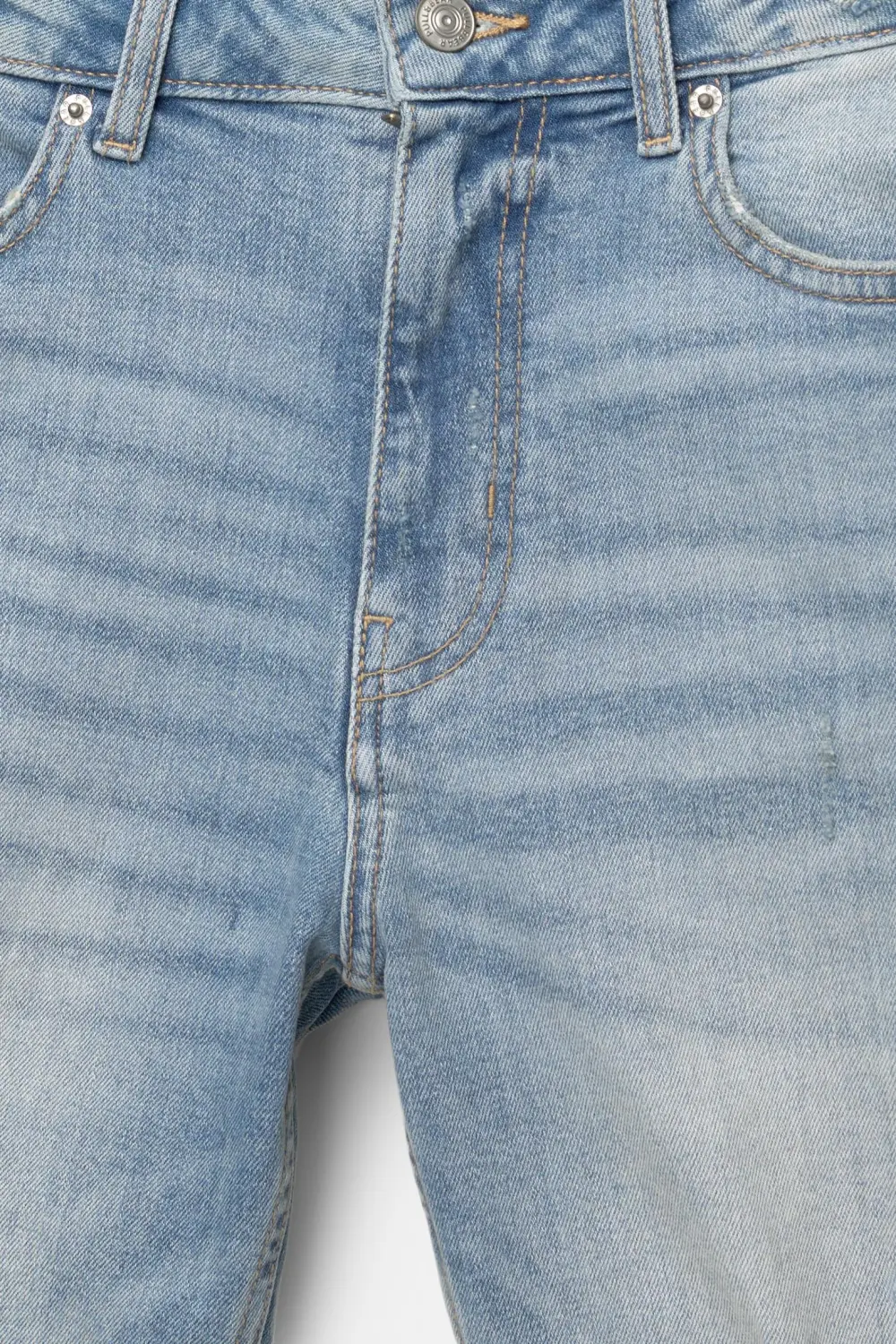 Ripped denim Bermuda shorts