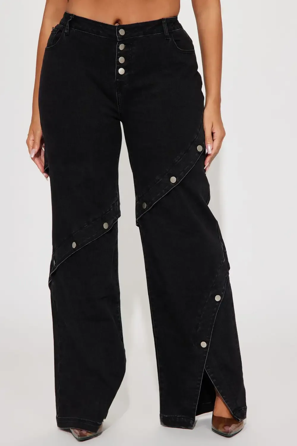 Upgrade You Stretch Wide Leg Jean - Black