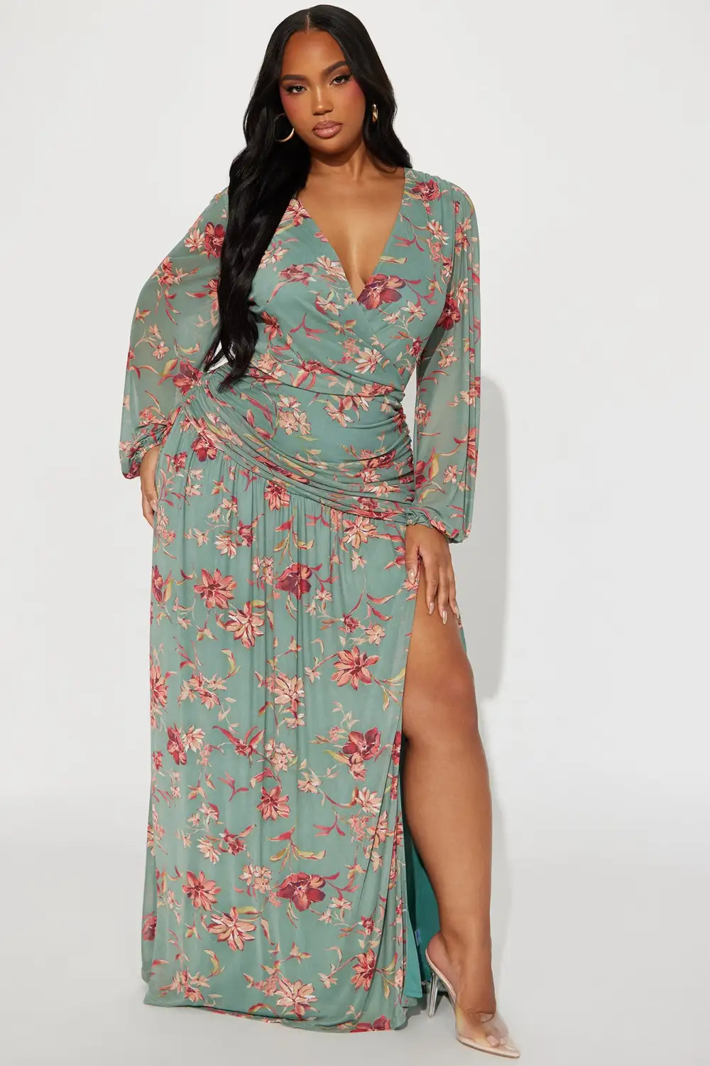 Farah Floral Maxi Dress - Sage