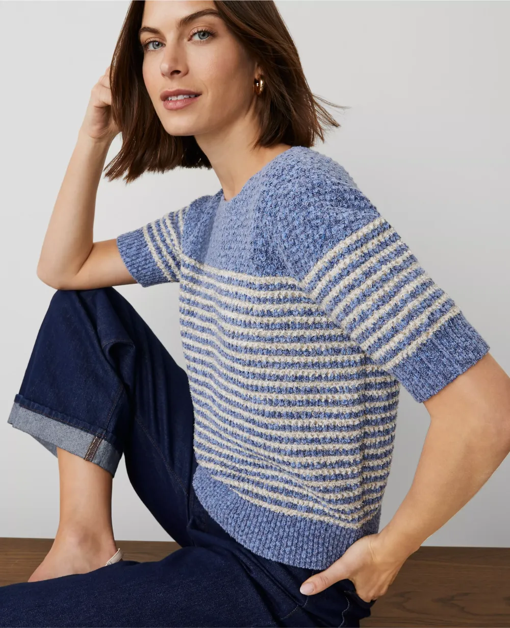 Marled Striped Sweater Tee