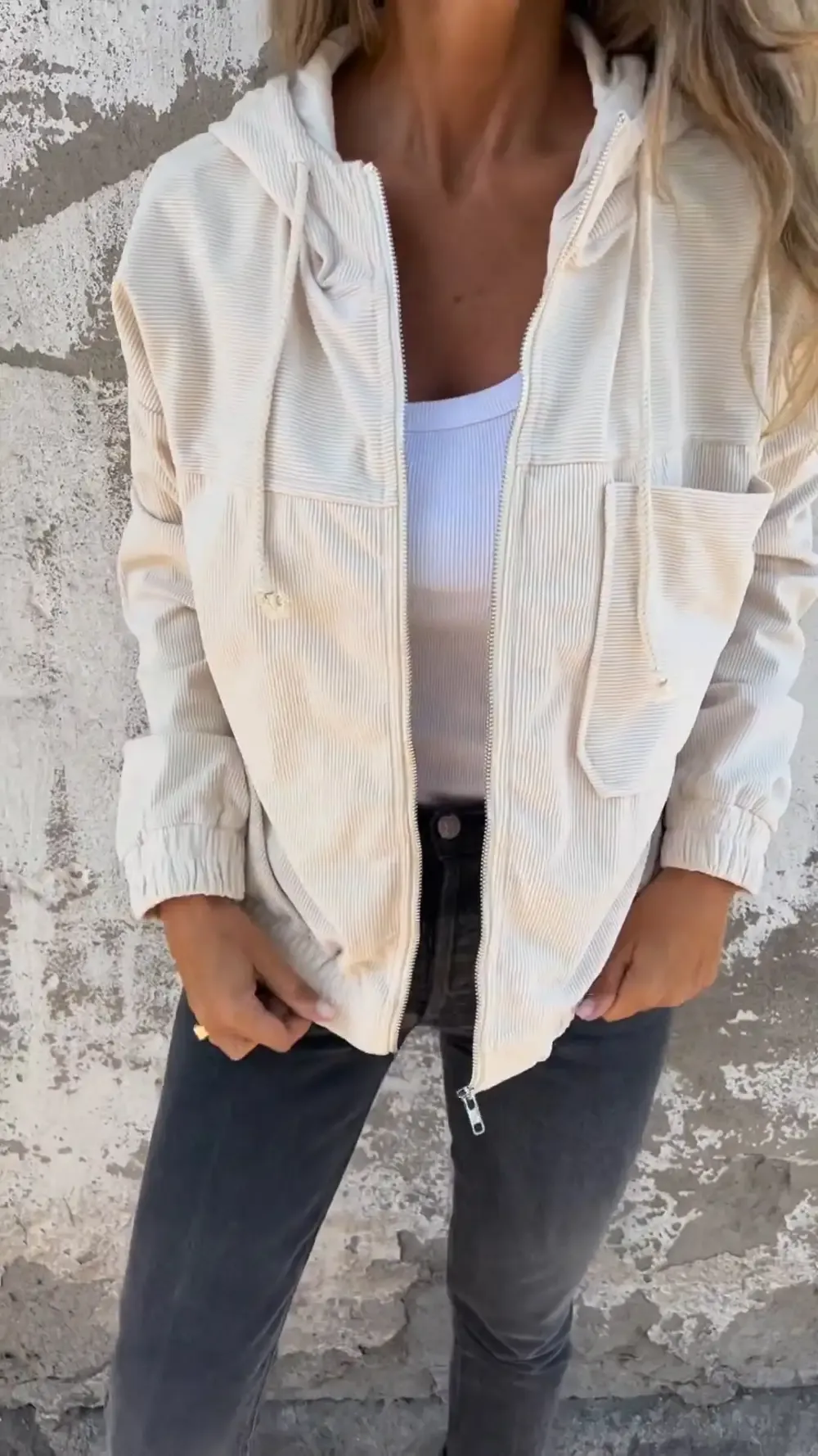 Casual Hooded Zipper Jacket