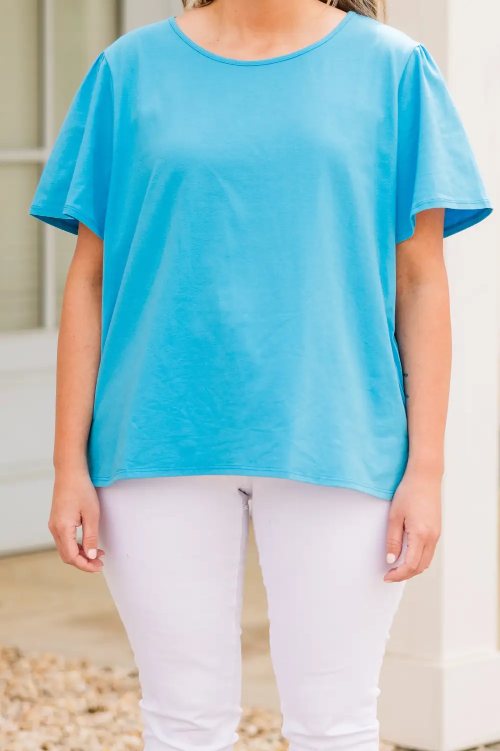 An Open Book Top, Turquoise