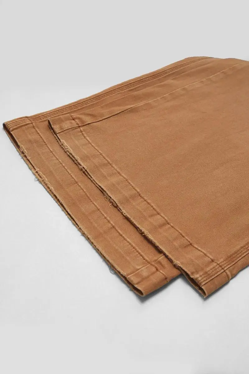 Flap Pocket Back Mid Waist Crop Pants Without Belt