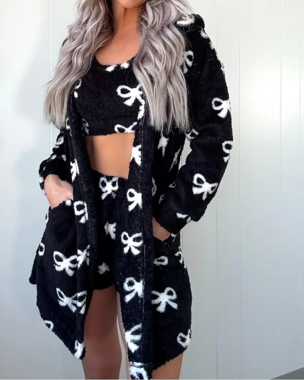 Fleece Three Piece Set - Black