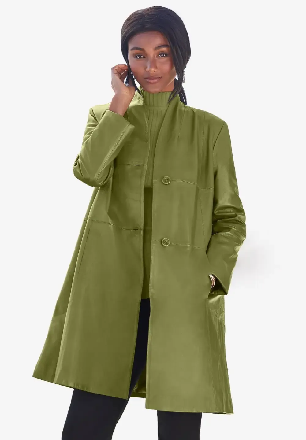 Leather Swing Coat