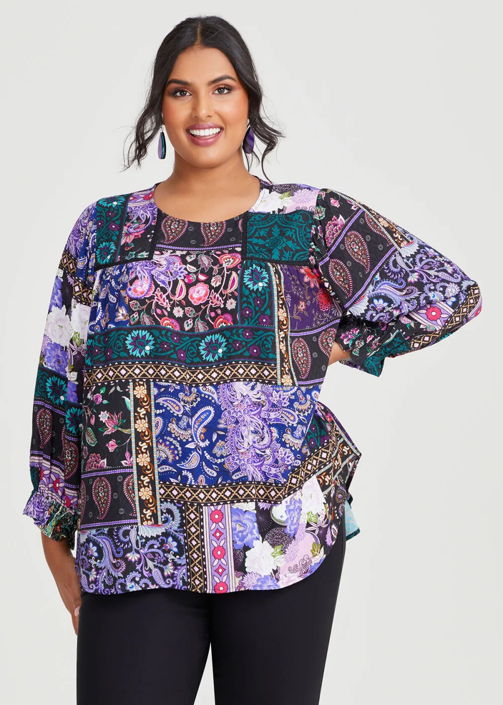 Natural Tiled Paisley Top