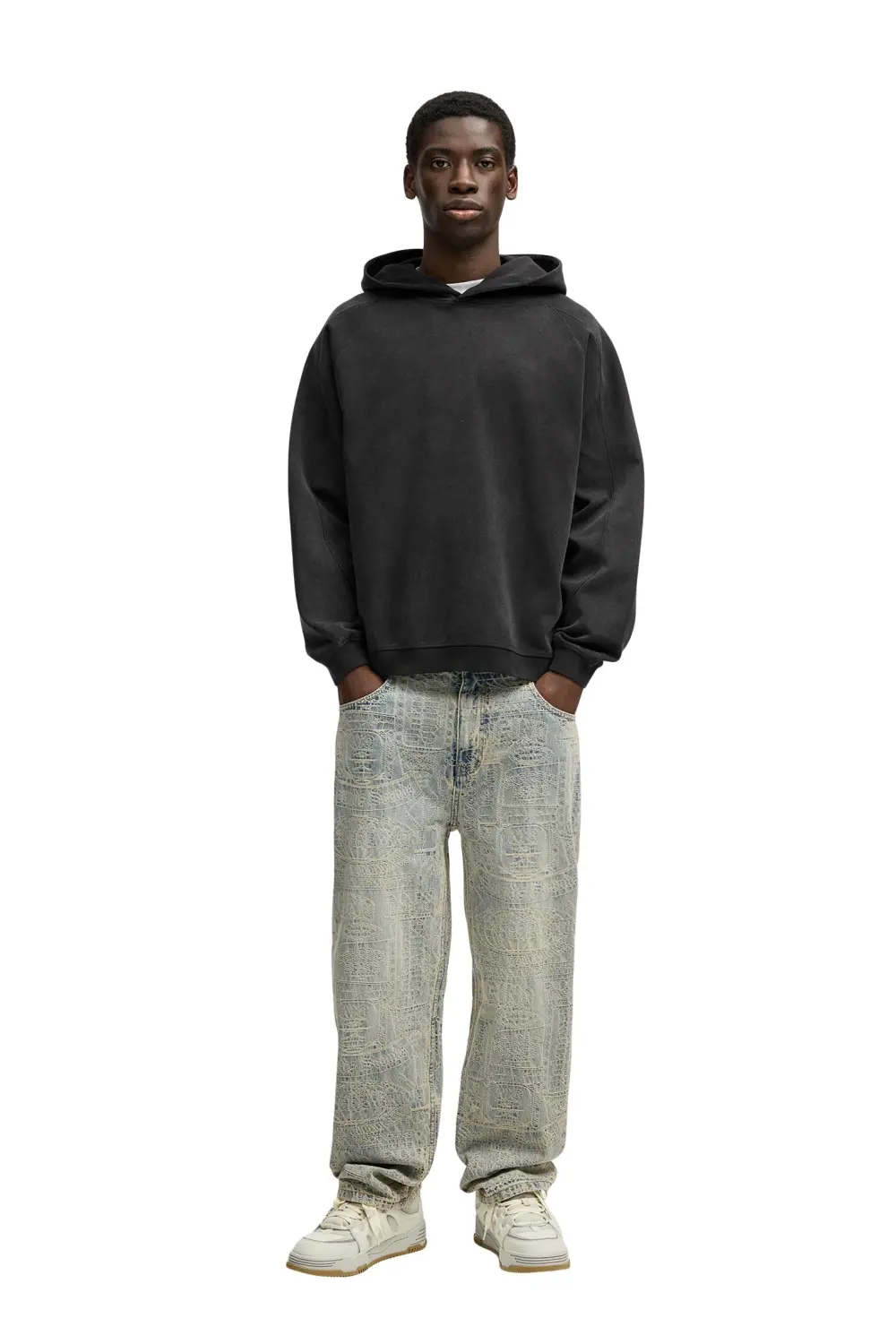 Baggy jacquard jeans