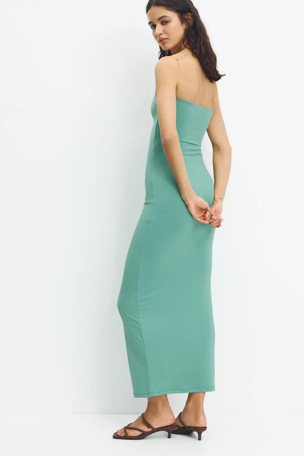 Vestido palabra de honor poliamida