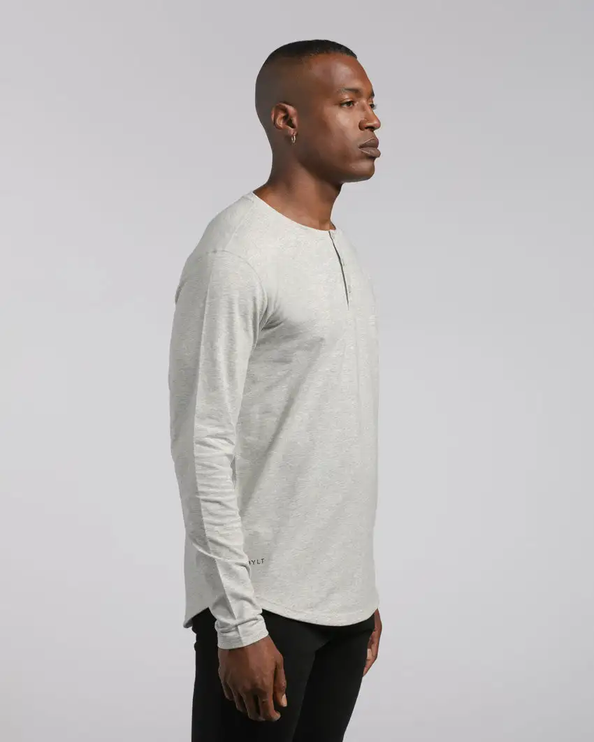 Henley Drop-Cut Long Sleeve: Lux