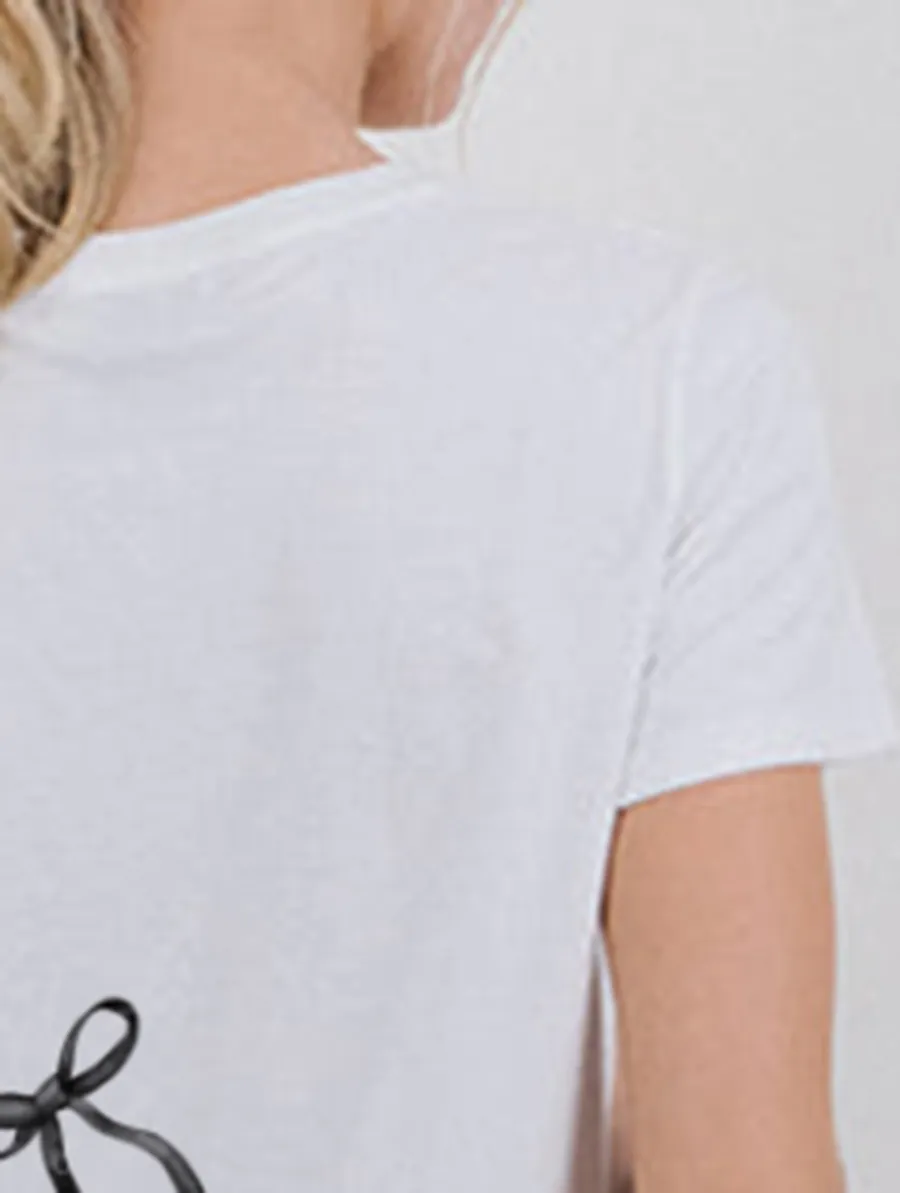 White Deer With Scarf Tee