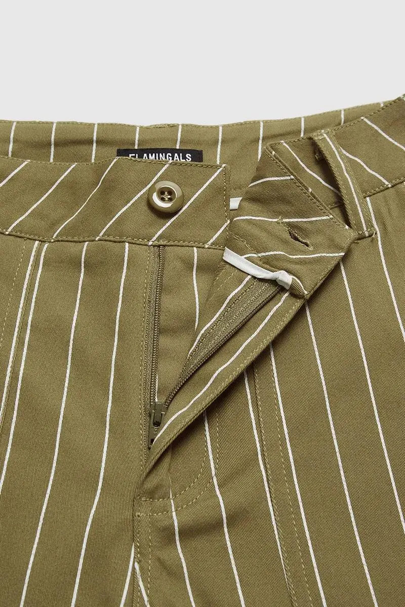 Striped Pattern Low Waist Straight Leg Pants