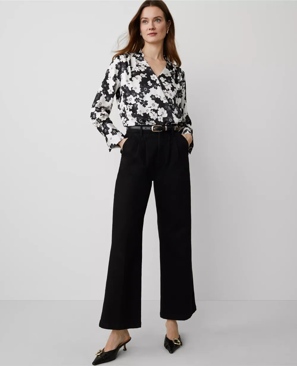Floral Satin Wrap Bodysuit