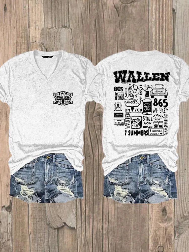 Women'S Wallen 2025 V-Neck T-Shirt