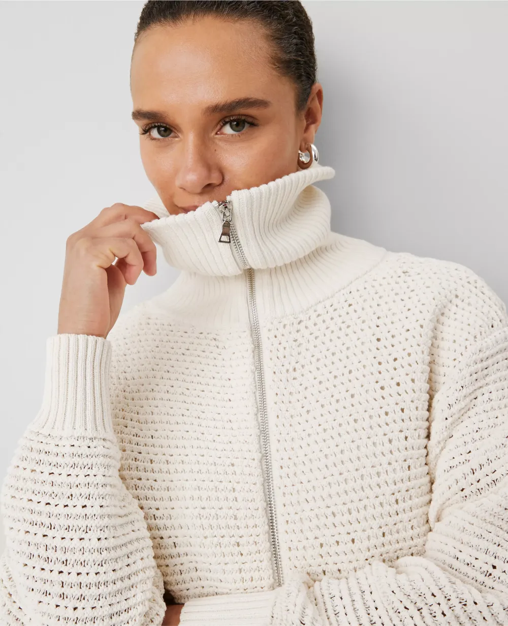 Weekend Collection Open-Stitch Bomber Jacket