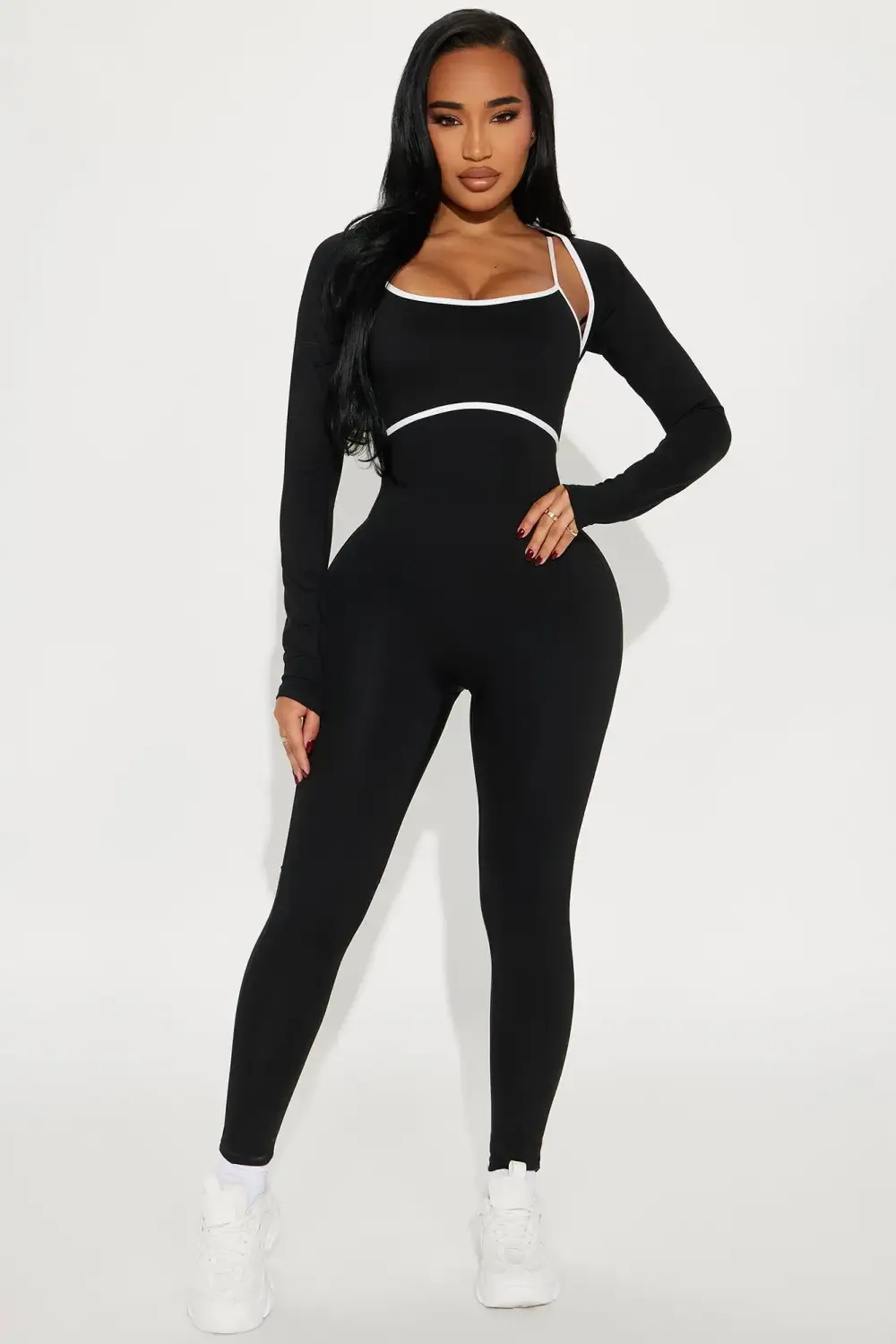 Heidi 2 Piece Bolero Active Jumpsuit - Black