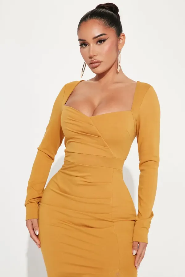 Big Promotion Midi Dress - Mustard