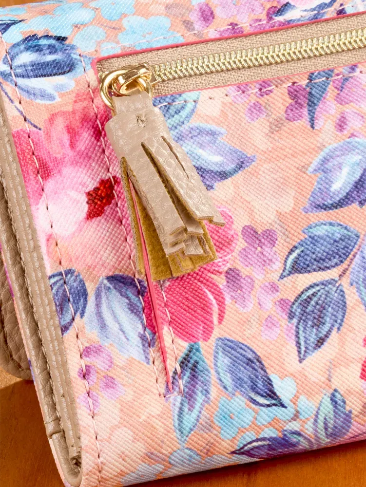 Watercolor Floral RFID-Blocking Clutch Wallet