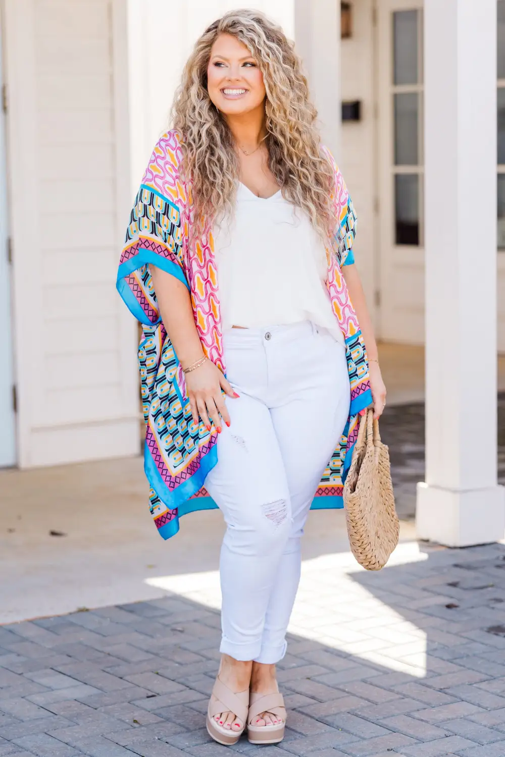 Get On The Boat Kimono, Pink