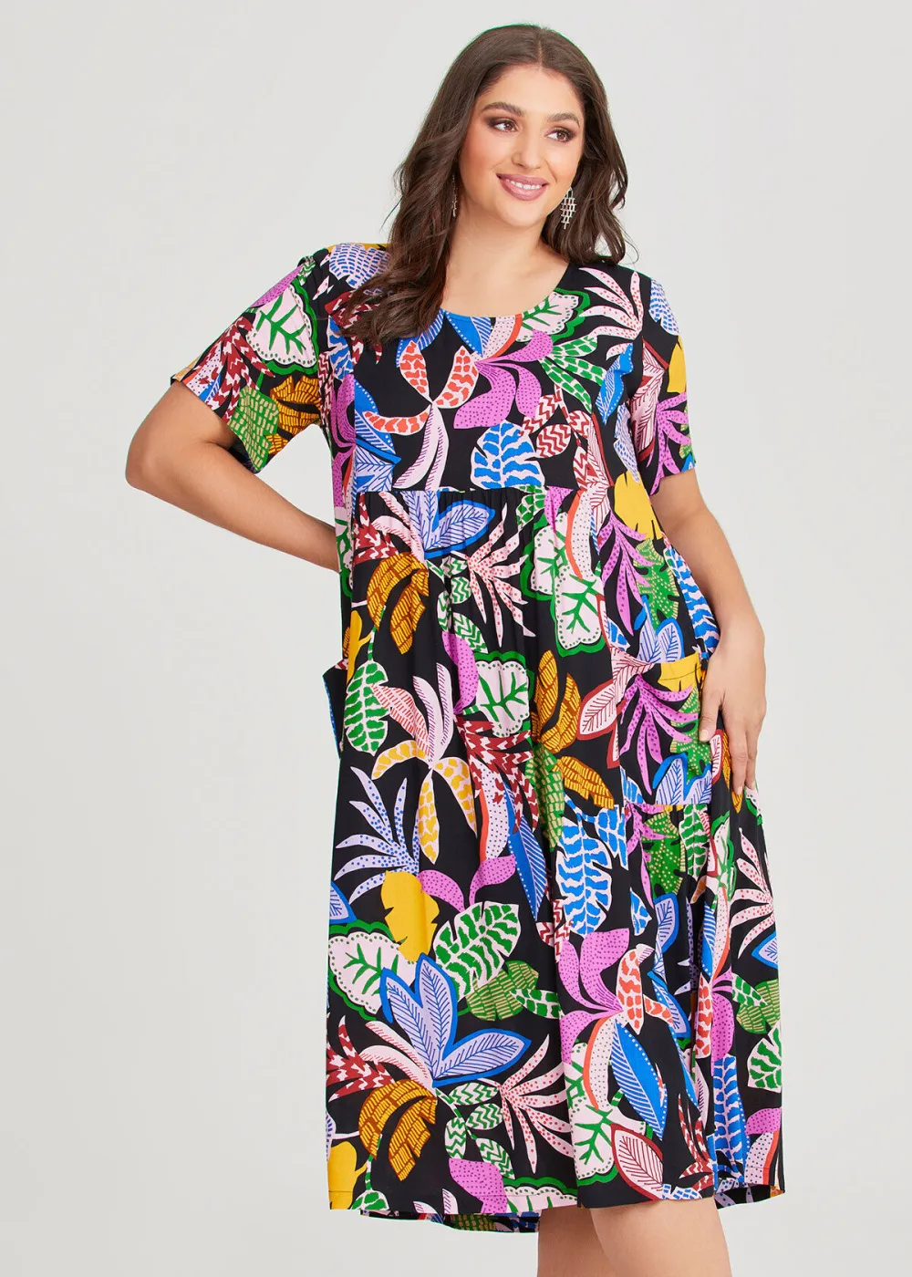 Natural Abstract Palm Dress