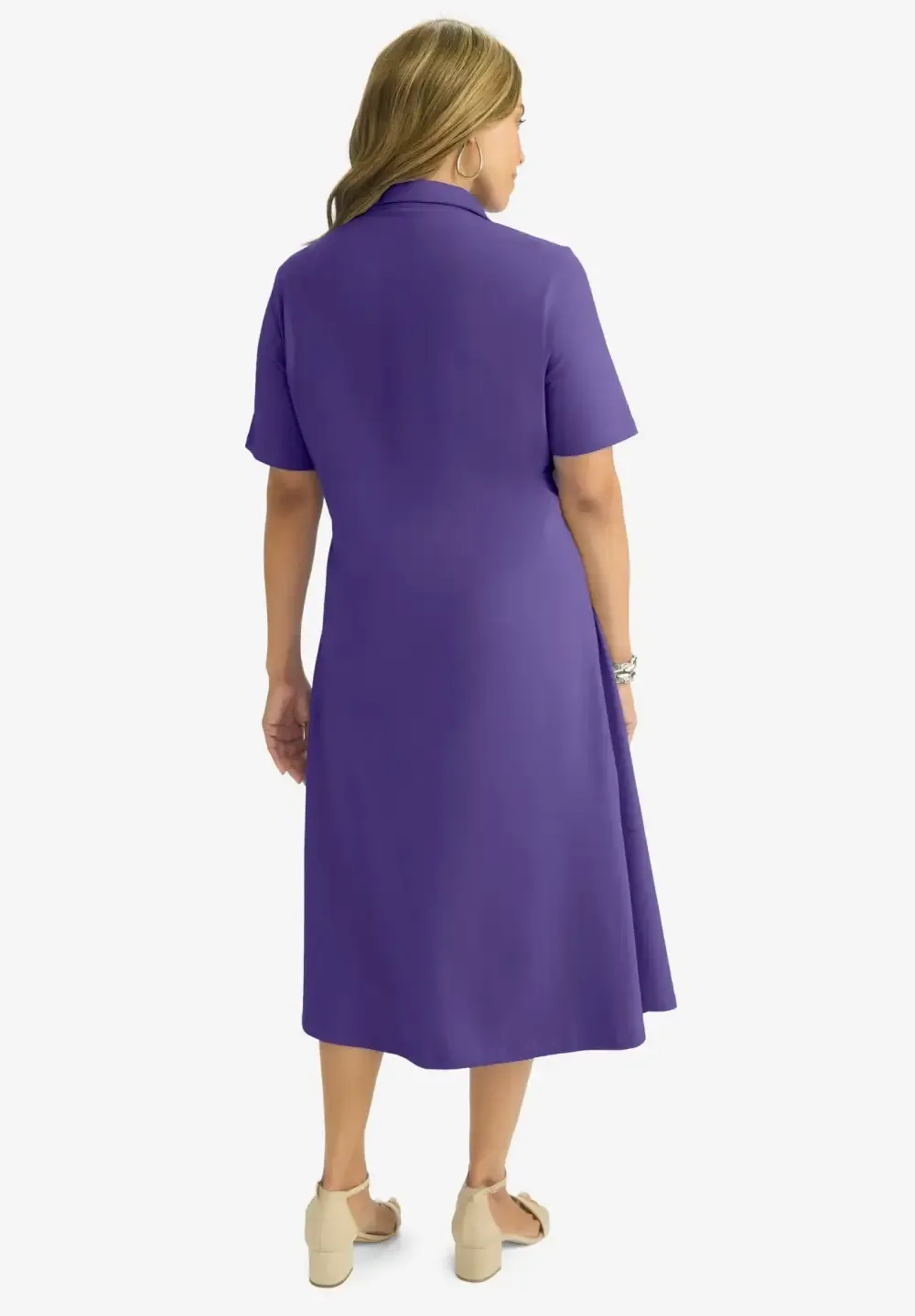 Notch Neck Midi Dress