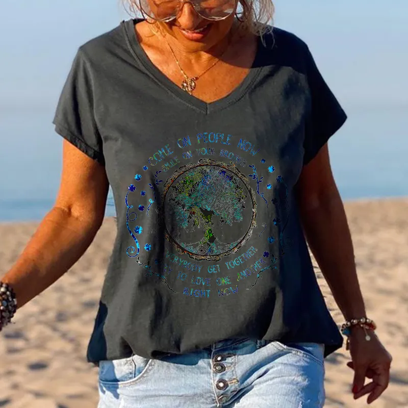 Smile On Your Brother Tree Of Green Printed Graphic Tees