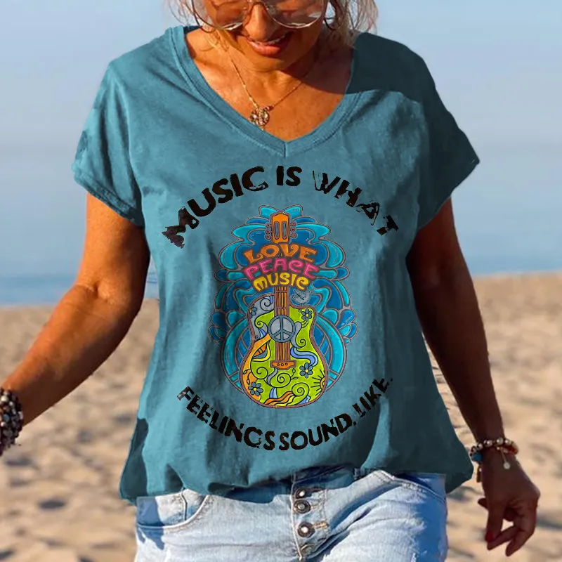 Music is what feelings sound like Graphic Tees