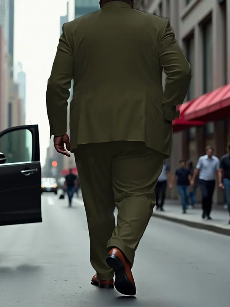 Men'S Big And Tall Solid Color Blazer Trousers Suit