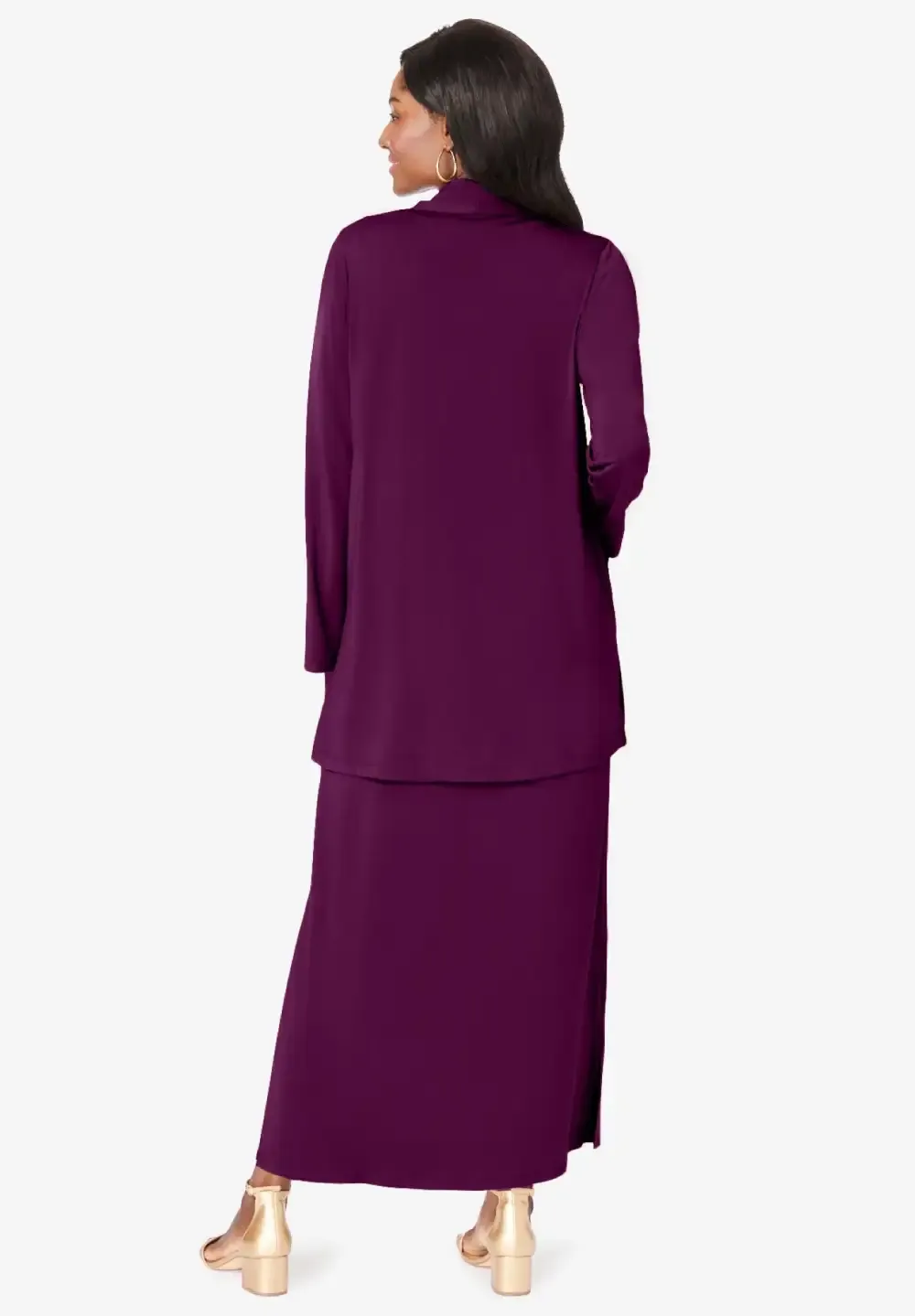 2-Piece Cowlneck Jacket Dress