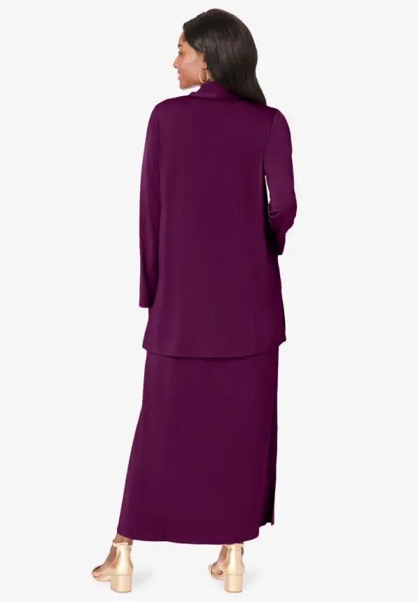 2-Piece Cowlneck Jacket Dress