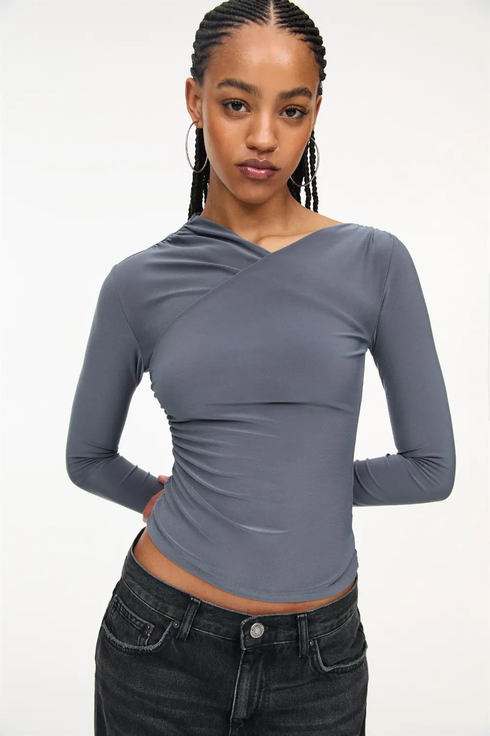 Crossover neckline top