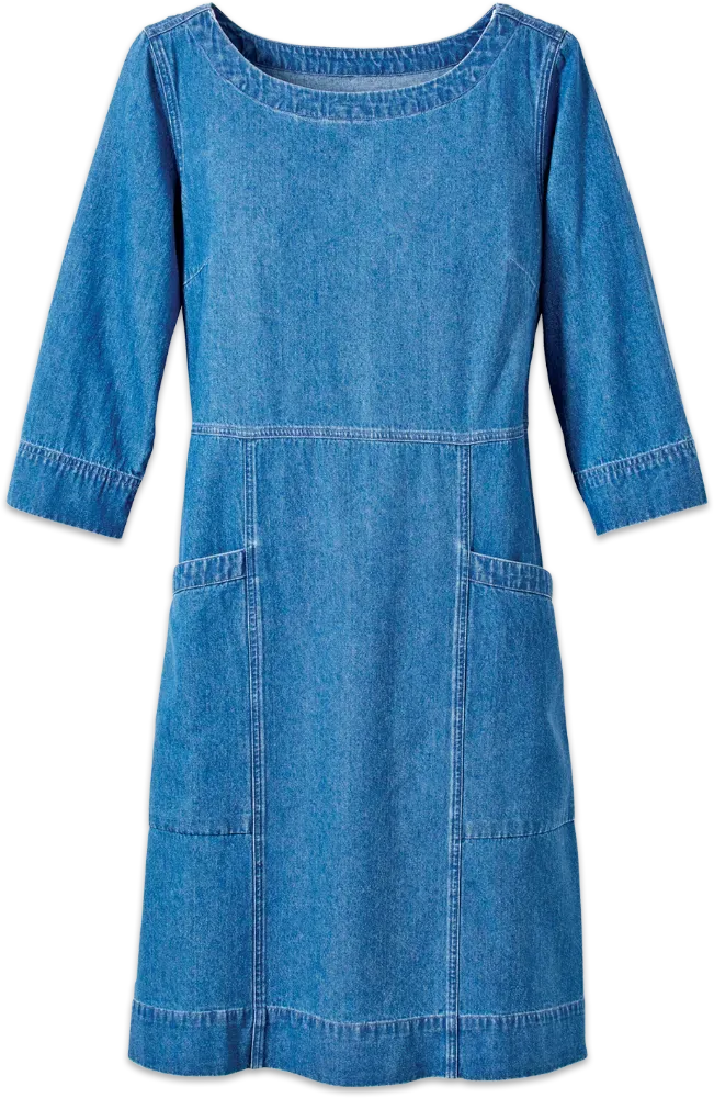 Boatneck Denim Dress