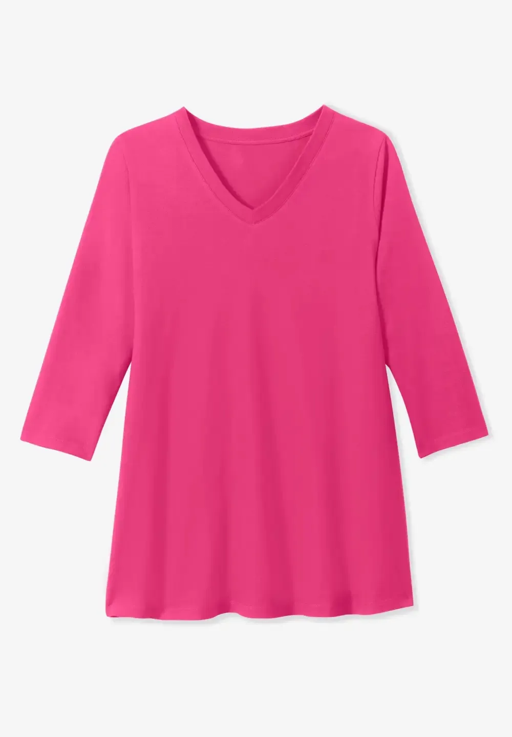 Perfect Three-Quarter Sleeve V-Neck Tunic