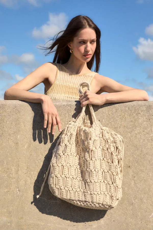 Bolso shopper macramé