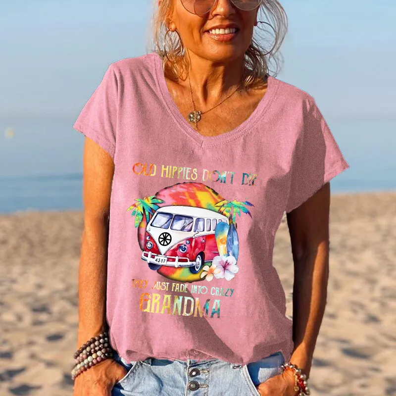 They Just Fade Into Crazy Grandma Bus Graphic Tees