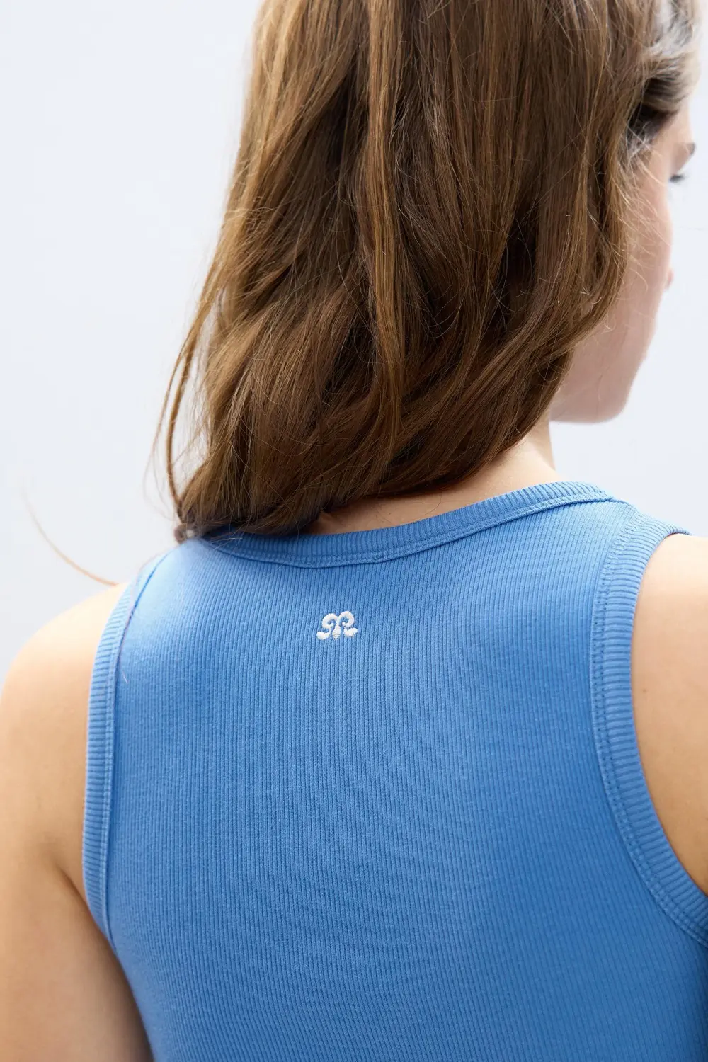 Blue tank top with slogan