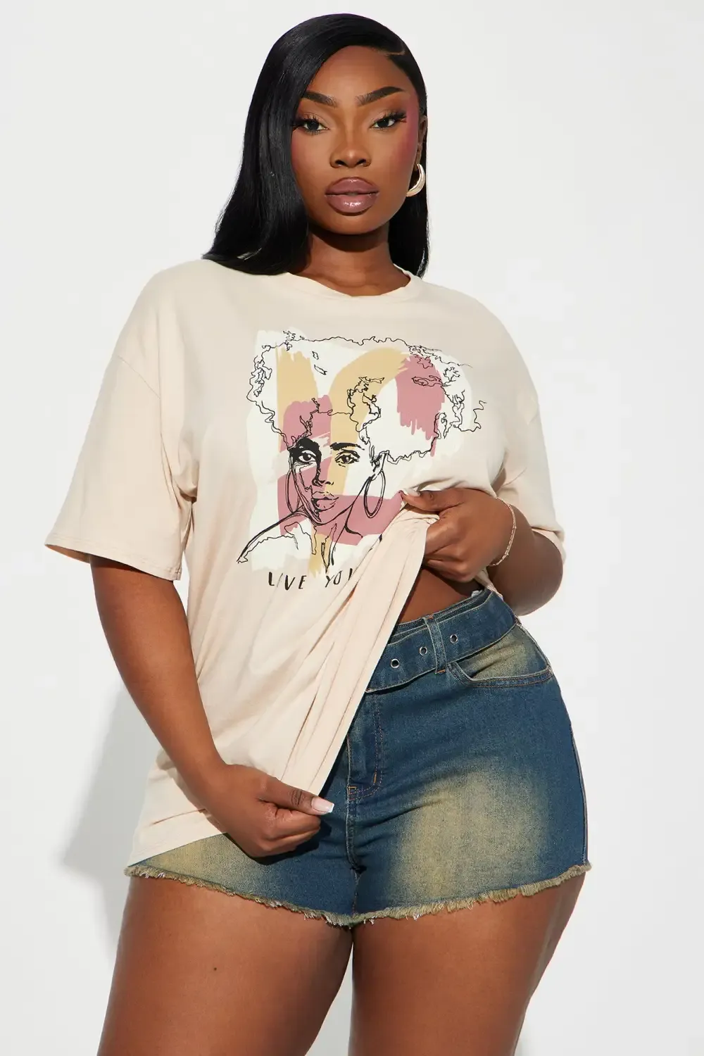 Journey To Self Love Short Sleeve Tee - Natural/Combo