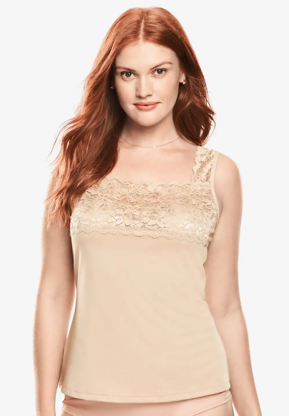 Silky Lace-Trimmed Camisole