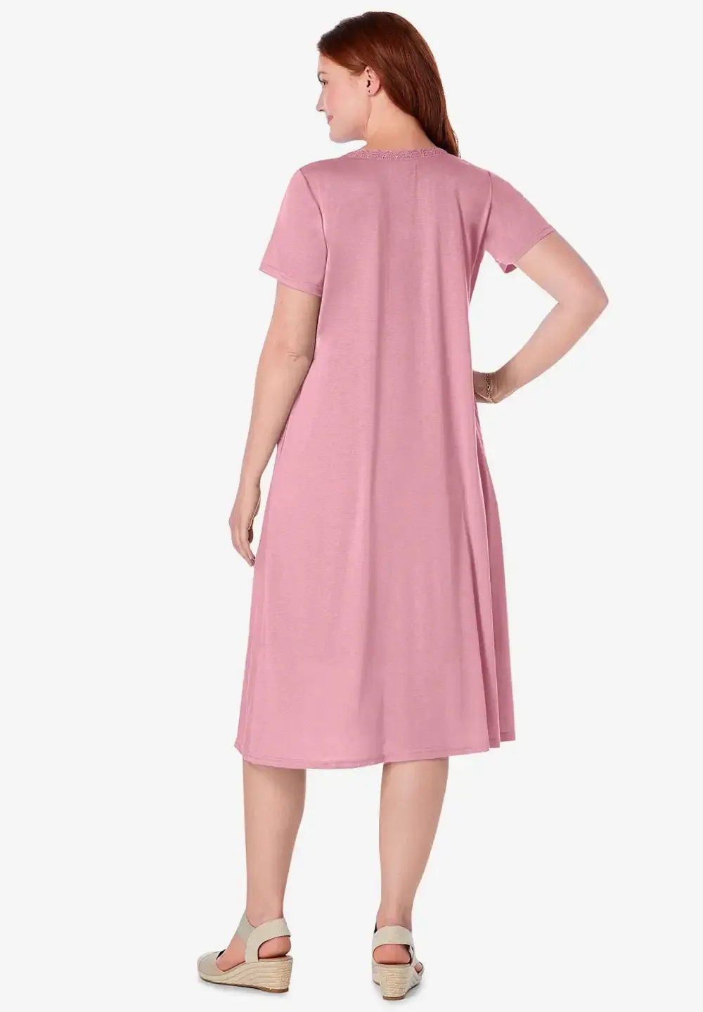 Embroidered Lace Bib Knit Dress
